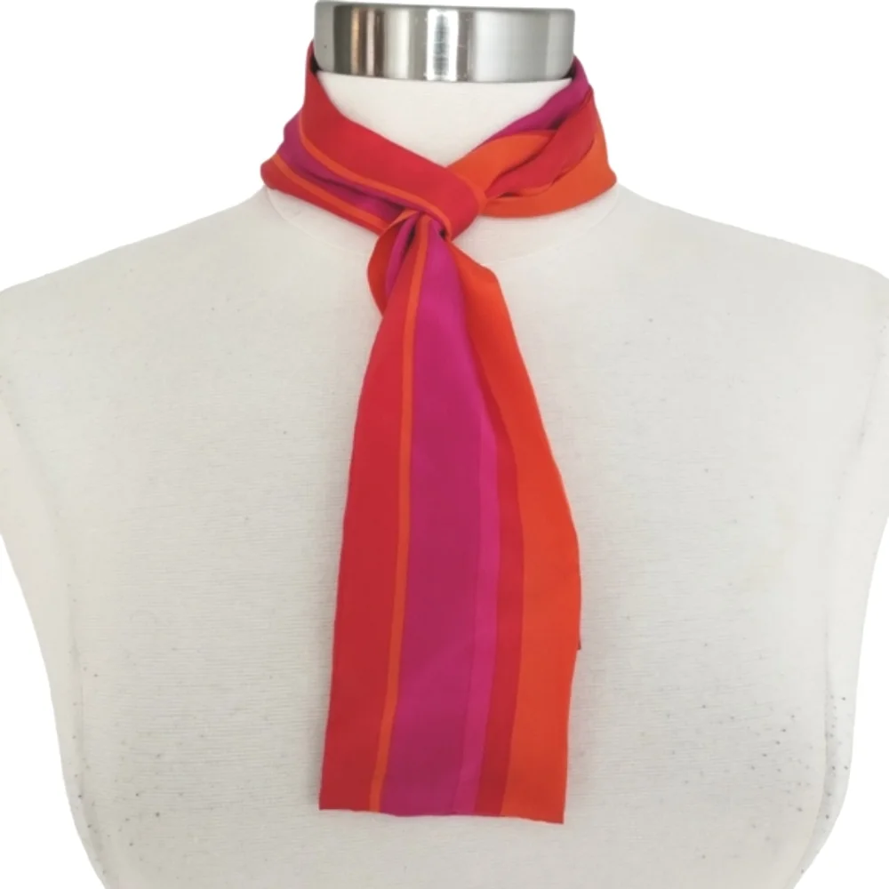 Vintage Liz Claiborne Silk Scarf Orange Red Purple WPL 12931